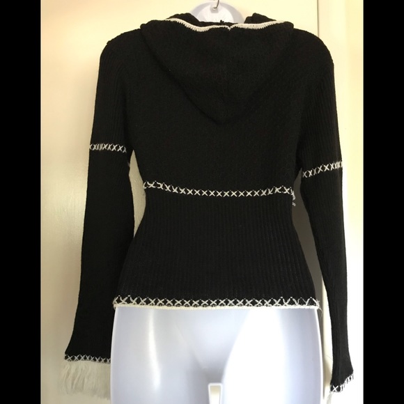 KNITS LANDING, Large size , huded  black women’s sweater long sleeves - Picture 6 of 11